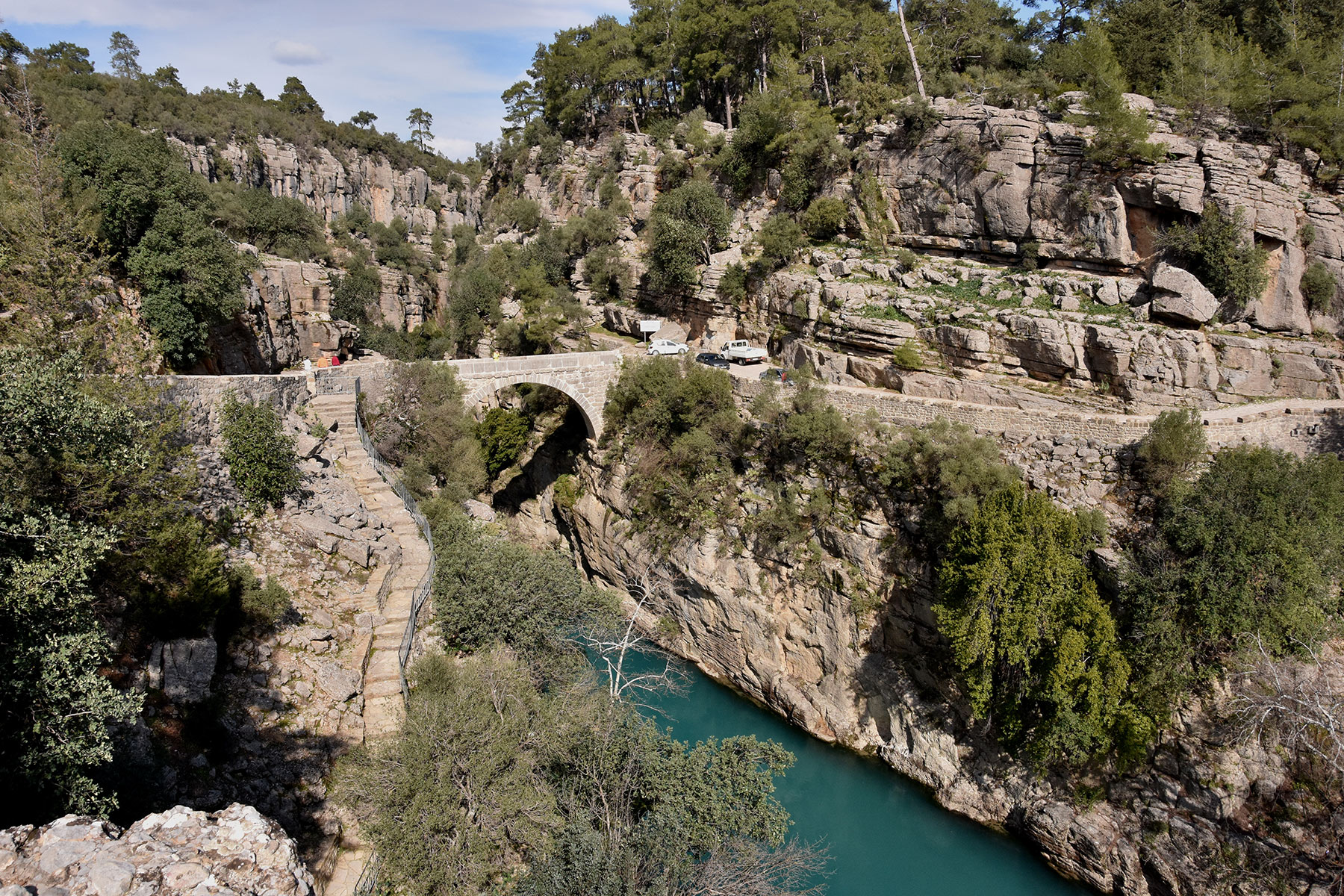 The Eurymedon Bridge (Oluk Köprü) is a Roman bridge over the river Eurymedon (Köprüçay River) near Selge in Pisidia in southern Turkey, Köprülü Kanyon